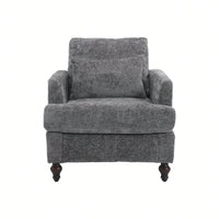 Mid Century Modern Tufted Accent Armchair Solid Wood Frame Lounge Chair for Living Room and Bedroom