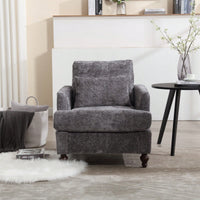 Mid Century Modern Tufted Accent Armchair Solid Wood Frame Lounge Chair for Living Room and Bedroom