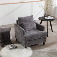 Mid Century Modern Tufted Accent Armchair Solid Wood Frame Lounge Chair for Living Room and Bedroom