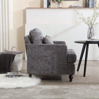 Mid Century Modern Tufted Accent Armchair Solid Wood Frame Lounge Chair for Living Room and Bedroom