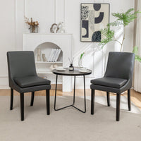 Set Of 2, Upholstered Kitchen & Dining Room Chairs With Solid Wood Legs,Tufted Linen Fabric  Chairs  For Living Room, Restaurant