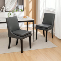 Set Of 2, Upholstered Kitchen & Dining Room Chairs With Solid Wood Legs,Tufted Linen Fabric  Chairs  For Living Room, Restaurant