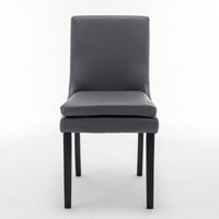 Set Of 2, Upholstered Kitchen & Dining Room Chairs With Solid Wood Legs,Tufted Linen Fabric  Chairs  For Living Room, Restaurant
