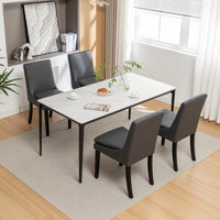 Set Of 2, Upholstered Kitchen & Dining Room Chairs With Solid Wood Legs,Tufted Linen Fabric  Chairs  For Living Room, Restaurant