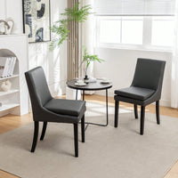 Set Of 2, Upholstered Kitchen & Dining Room Chairs With Solid Wood Legs,Tufted Linen Fabric  Chairs  For Living Room, Restaurant