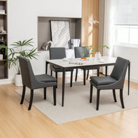 Set Of 2, Upholstered Kitchen & Dining Room Chairs With Solid Wood Legs,Tufted Linen Fabric  Chairs  For Living Room, Restaurant