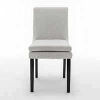 Set Of 2, Upholstered Kitchen & Dining Room Chairs With Solid Wood Legs,Tufted Linen Fabric  Chairs  For Living Room, Restaurant