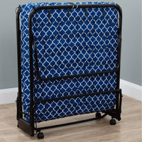 Metal Folding Bed Frame With Foam Mattress For Small Space, Easy Storage And Movable With 4 Castors