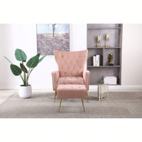 Modern Accent Chair With Ottoman, Comfy Armchair For Living Room, Bedroom, Apartment, Office