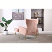 Modern Accent Chair With Ottoman, Comfy Armchair For Living Room, Bedroom, Apartment, Office