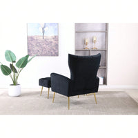 Modern Accent Chair With Ottoman, Comfy Armchair For Living Room, Bedroom, Apartment, Office