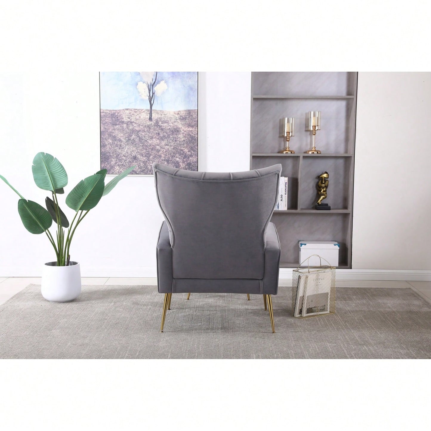 Modern Accent Chair With Ottoman, Comfy Armchair For Living Room, Bedroom, Apartment, Office