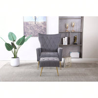 Modern Accent Chair With Ottoman, Comfy Armchair For Living Room, Bedroom, Apartment, Office