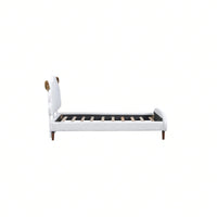 Twin Size Upholstered Platform Bed With Sheep-Shaped Headboard