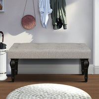 Ottoman Bench 4-Thickened Roman Column Feet French Upholstered Bedside Bench For Bedroom Living Room Entryway