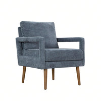 Mid-Century Armchair , Accent Chair With Chenille Armrest & Soft Cushion For Living Room, Bedroom, Home Office, Study