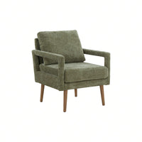 Mid-Century Armchair , Accent Chair With Chenille Armrest & Soft Cushion For Living Room, Bedroom, Home Office, Study