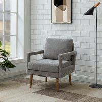 Mid-Century Armchair , Accent Chair With Chenille Armrest & Soft Cushion For Living Room, Bedroom, Home Office, Study
