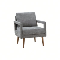 Mid-Century Armchair , Accent Chair With Chenille Armrest & Soft Cushion For Living Room, Bedroom, Home Office, Study