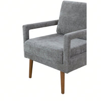Mid-Century Armchair , Accent Chair With Chenille Armrest & Soft Cushion For Living Room, Bedroom, Home Office, Study