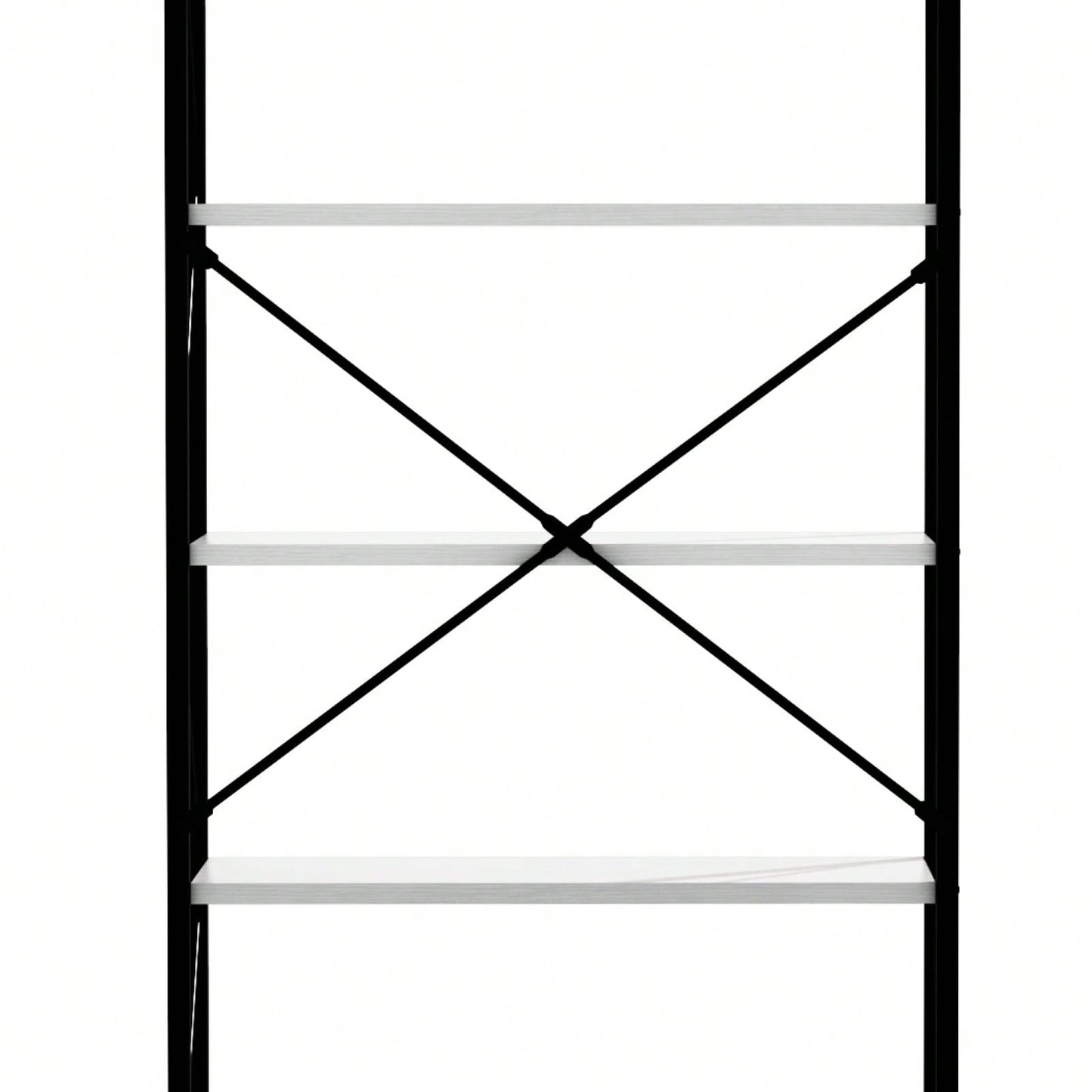 Modern 5-Tier White Bookshelf Freestanding Minimalist Storage Unit for Living Room Bedroom Home Office