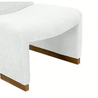 Comfy Accent Slipper Chair, Upholstered Armless Chair With Wood Legs, Soft Fabric For Living Room, Bedroom, Reading, Guest Room
