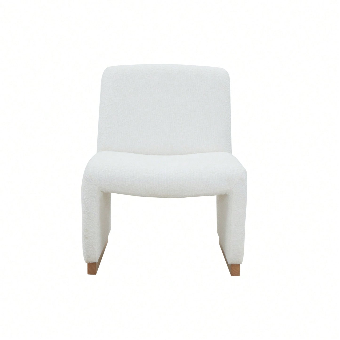 Comfy Accent Slipper Chair, Upholstered Armless Chair With Wood Legs, Soft Fabric For Living Room, Bedroom, Reading, Guest Room