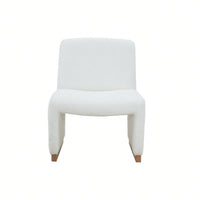 Comfy Accent Slipper Chair, Upholstered Armless Chair With Wood Legs, Soft Fabric For Living Room, Bedroom, Reading, Guest Room
