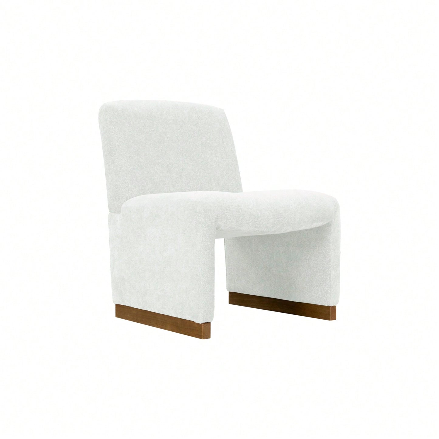 Comfy Accent Slipper Chair, Upholstered Armless Chair With Wood Legs, Soft Fabric For Living Room, Bedroom, Reading, Guest Room