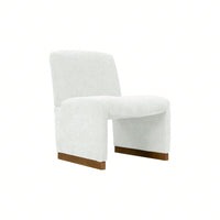 Comfy Accent Slipper Chair, Upholstered Armless Chair With Wood Legs, Soft Fabric For Living Room, Bedroom, Reading, Guest Room