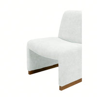 Comfy Accent Slipper Chair, Upholstered Armless Chair With Wood Legs, Soft Fabric For Living Room, Bedroom, Reading, Guest Room