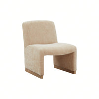 Comfy Accent Slipper Chair, Upholstered Armless Chair With Wood Legs, Soft Fabric For Living Room, Bedroom, Reading, Guest Room