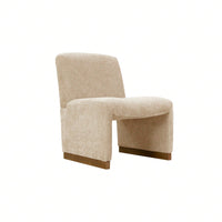 Comfy Accent Slipper Chair, Upholstered Armless Chair With Wood Legs, Soft Fabric For Living Room, Bedroom, Reading, Guest Room