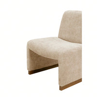 Comfy Accent Slipper Chair, Upholstered Armless Chair With Wood Legs, Soft Fabric For Living Room, Bedroom, Reading, Guest Room