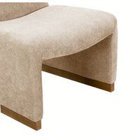Comfy Accent Slipper Chair, Upholstered Armless Chair With Wood Legs, Soft Fabric For Living Room, Bedroom, Reading, Guest Room