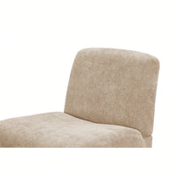 Comfy Accent Slipper Chair, Upholstered Armless Chair With Wood Legs, Soft Fabric For Living Room, Bedroom, Reading, Guest Room