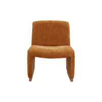 Comfy Accent Slipper Chair, Upholstered Armless Chair With Wood Legs, Soft Fabric For Living Room, Bedroom, Reading, Guest Room