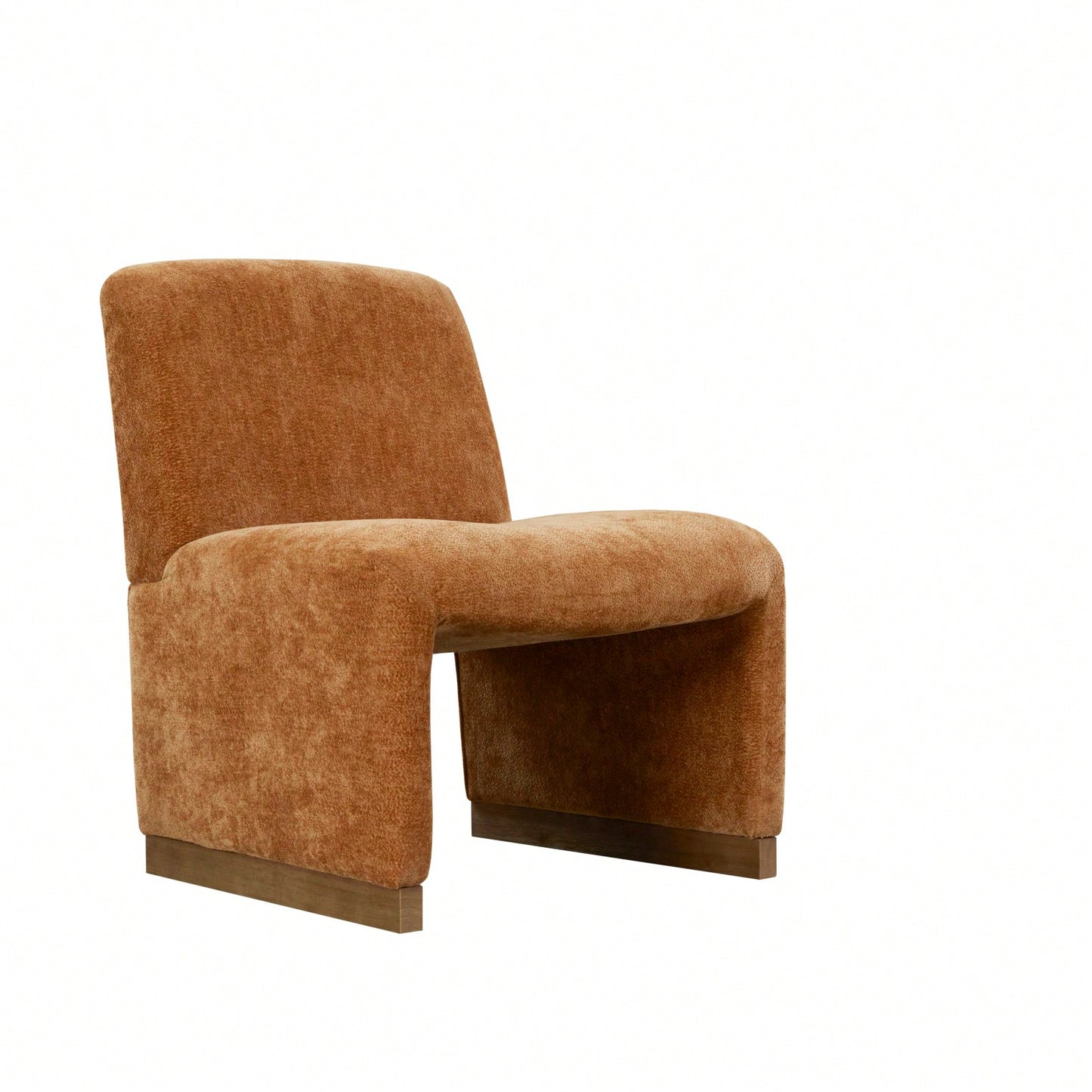 Comfy Accent Slipper Chair, Upholstered Armless Chair With Wood Legs, Soft Fabric For Living Room, Bedroom, Reading, Guest Room
