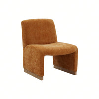 Comfy Accent Slipper Chair, Upholstered Armless Chair With Wood Legs, Soft Fabric For Living Room, Bedroom, Reading, Guest Room