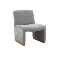 Comfy Accent Slipper Chair, Upholstered Armless Chair With Wood Legs, Soft Fabric For Living Room, Bedroom, Reading, Guest Room