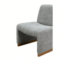 Comfy Accent Slipper Chair, Upholstered Armless Chair With Wood Legs, Soft Fabric For Living Room, Bedroom, Reading, Guest Room