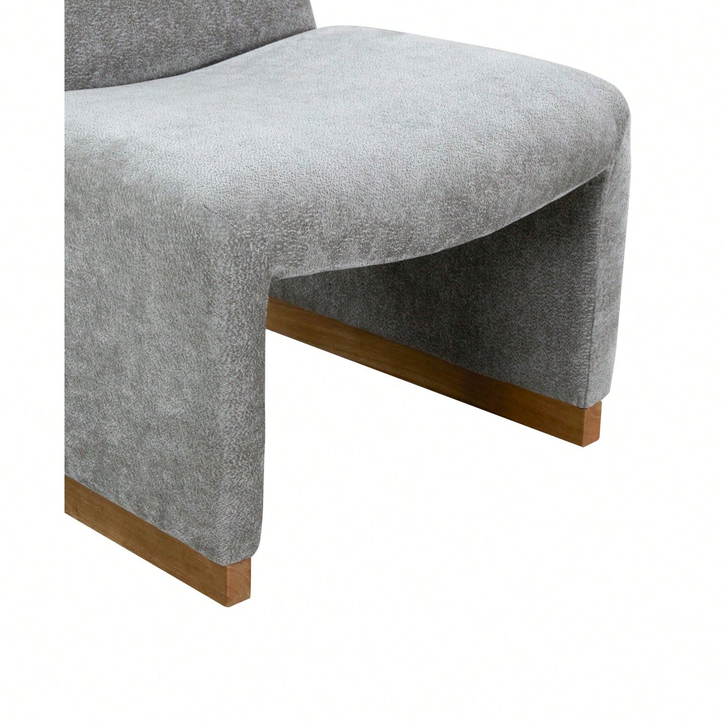 Comfy Accent Slipper Chair, Upholstered Armless Chair With Wood Legs, Soft Fabric For Living Room, Bedroom, Reading, Guest Room