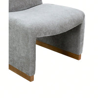 Comfy Accent Slipper Chair, Upholstered Armless Chair With Wood Legs, Soft Fabric For Living Room, Bedroom, Reading, Guest Room