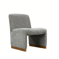 Comfy Accent Slipper Chair, Upholstered Armless Chair With Wood Legs, Soft Fabric For Living Room, Bedroom, Reading, Guest Room