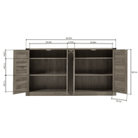 65" Sideboard With Barn Doors, Large Storage Cabinet For Living Room, Entryway, Dining Room, Bedroom