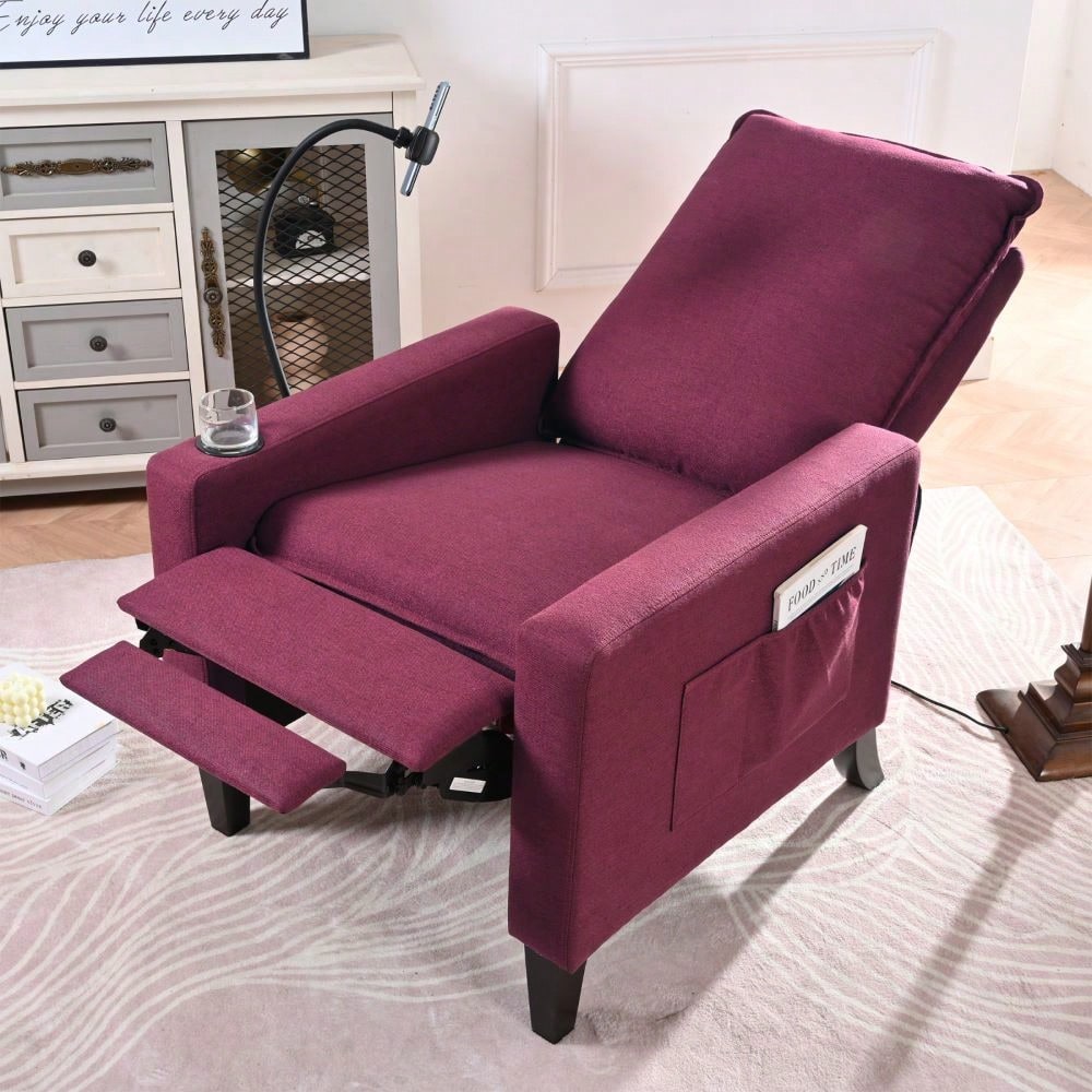 Adjustable Recliner Chair with Cup Holder and Phone Holder for Living Room and Bedroom