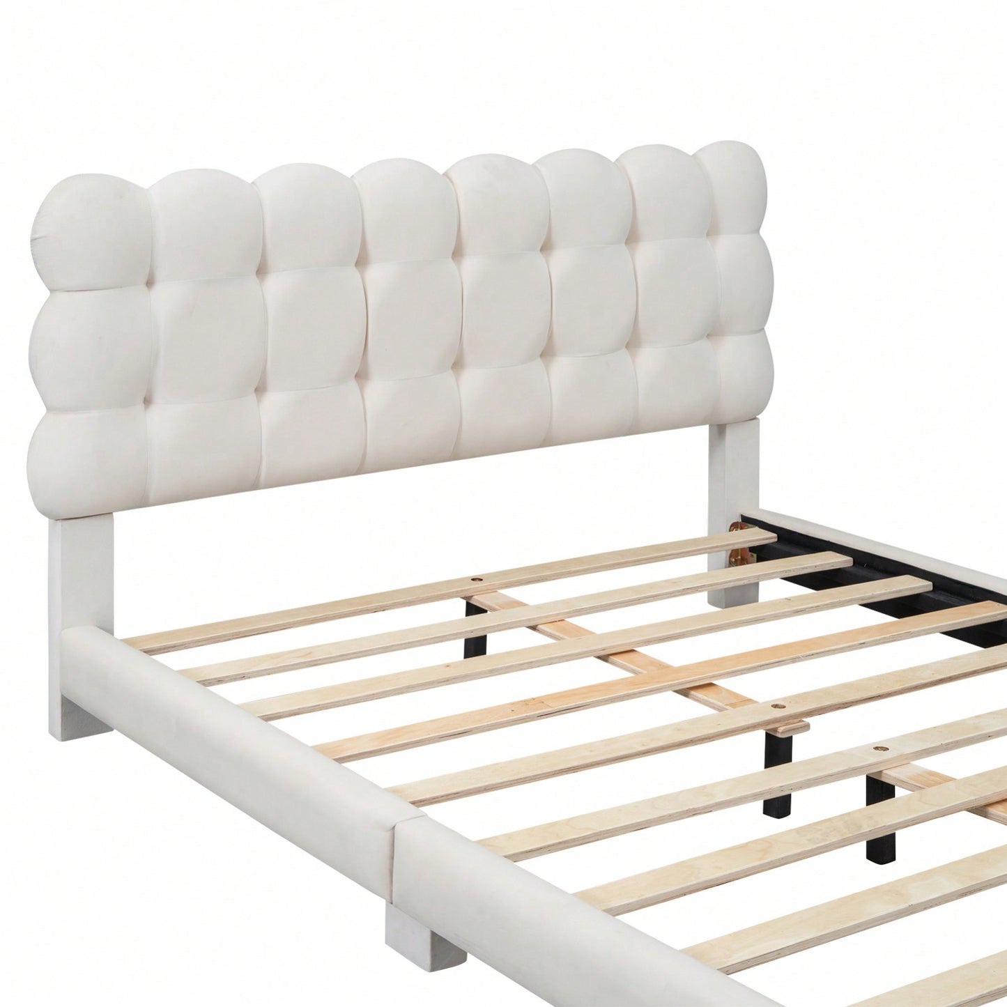 Upholstered Platform Bed With Soft Headboard, No Box Spring Needed