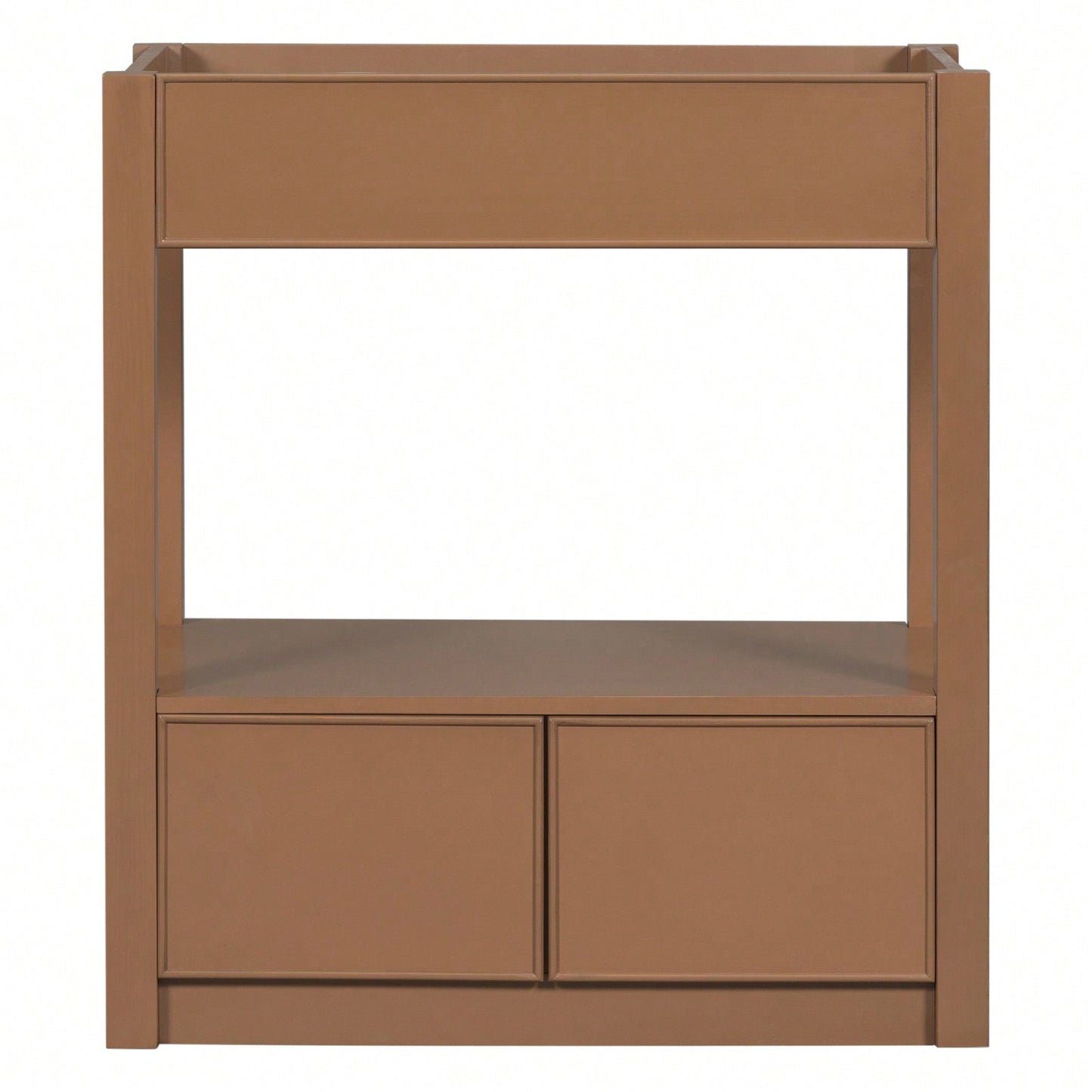 30" Bathroom Vanity Without Sink Top, Cabinet Base Only, Open Storage Shelf And Two Drawers