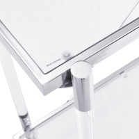 43.31'' Chrome Glass Sofa Table, Acrylic Side Table, Console Table For Living Room& Bedroom