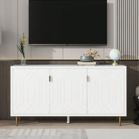 Modern TV Stand With 3 Doors And Adjustable Shelves For Living Room, Fits TVs Up To 70 Inches